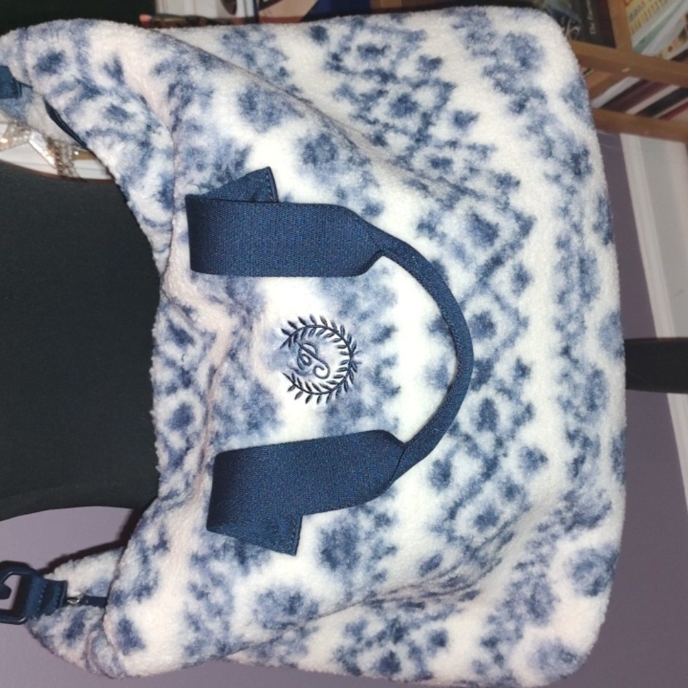 Elegant Blue and White Women's Shoulder Bag